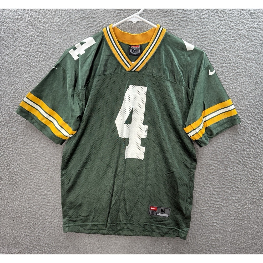 Vintage Green Bay Packers‎ Jersey Youth Medium Green Brett Favre #4 Nike 90s Y2K